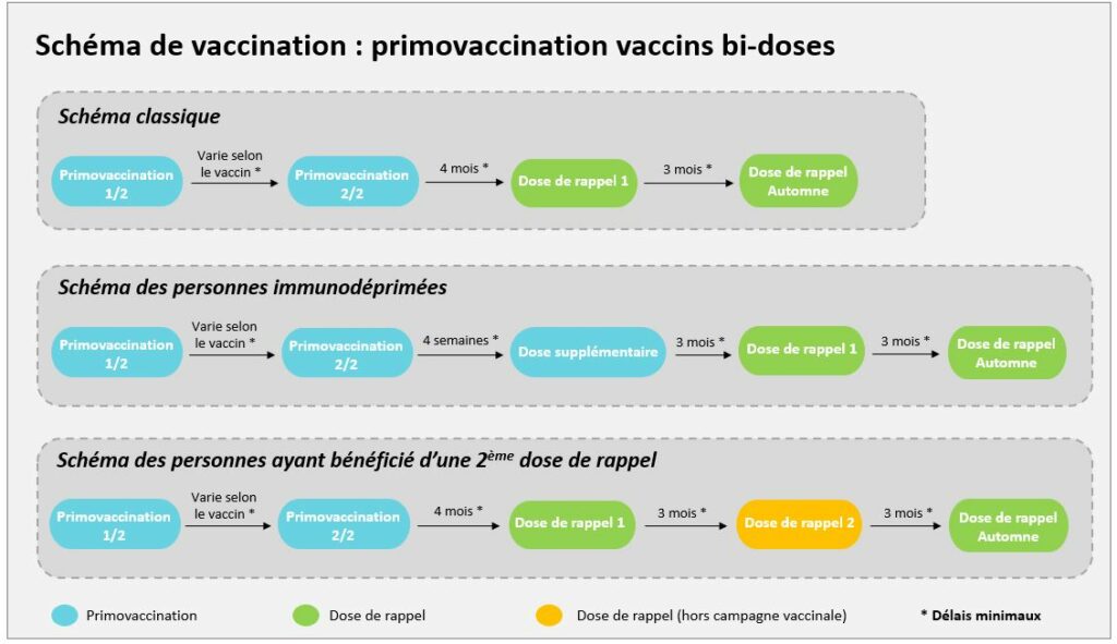 Primovaccination vaccin bi-doses